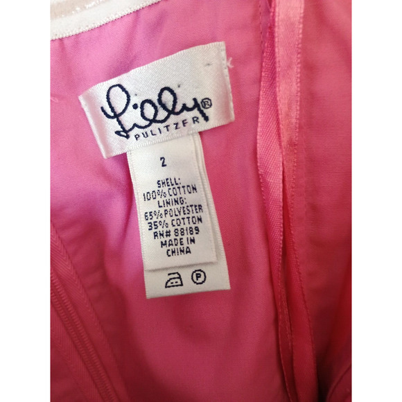 Lilly Pulitzer Dress Women 2 Pink Eyelet Crochet Coquette Floral Twee Mini Flare - Picture 6 of 7